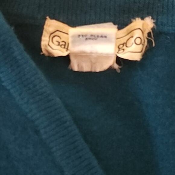 Gap 100% Lambswool Teal Geen Knit Sweater Vest Women's Large with Pocket Vintage - Picture 8 of 8